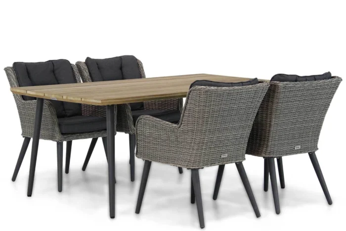 Garden Collections Boston/Montana 180 cm dining tuinset 5-delig - Grijs-antraciet