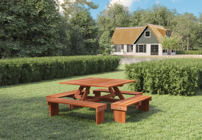 Tuindeco Picknicktafel vierkant II - hout