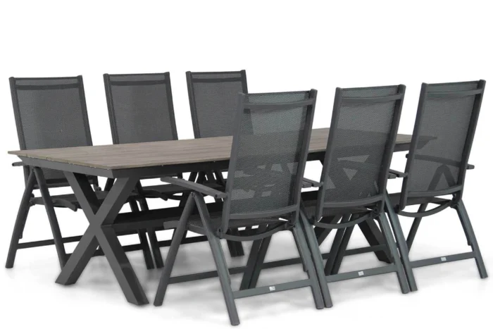 Presto Vasto/Forest 240 cm dining tuinset 7-delig - Grijs-antraciet