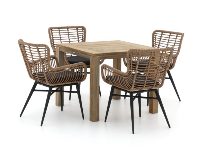 Intenso Furniture Intenso Asti/ROUGH-S 90cm dining tuinset 5-delig Laagste prijsgarantie! – Bruin