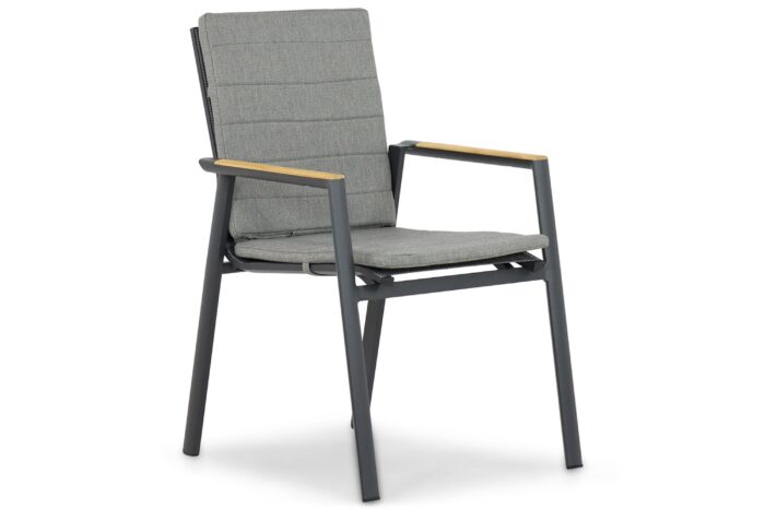 Lifestyle Garden Furniture Fiora dining tuinstoel met kussen – Grijs-antraciet