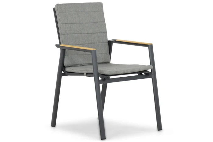 Lifestyle Garden Furniture Fiora dining tuinstoel met kussen - Grijs-antraciet