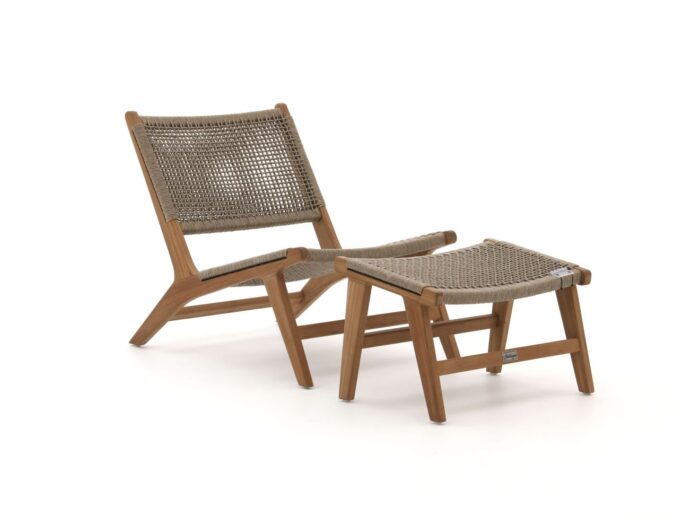 Bellagio tuinmeubelen Bellagio Elcito lounge tuinstoel met voetenbank Laagste prijsgarantie! – Bruin