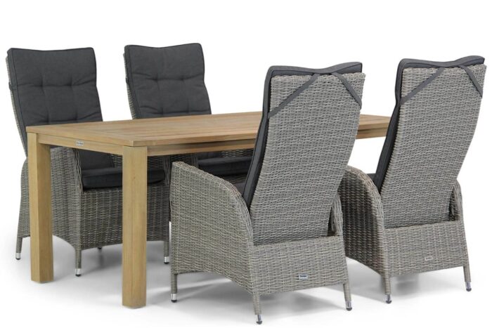 Garden Collections Lincoln/Bristol 180 cm dining tuinset 5-delig – Grijs-antraciet
