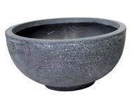 Mcollections Bloempot Pot bowl laag Utah d36h16.5 grafiet Fiberclay clayfibre