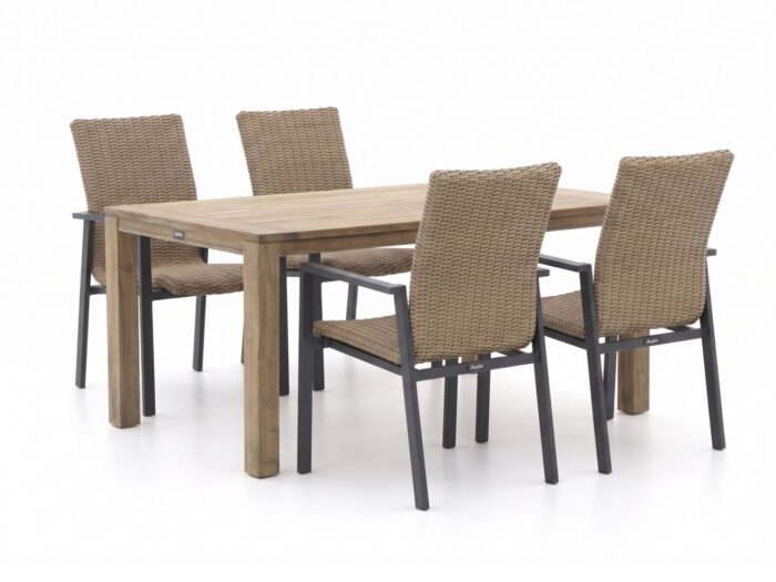 Manifesto Furniture Manifesto Villongo/ROUGH-S 160cm dining tuinset 5-delig stapelbaar Laagste prijsgarantie!