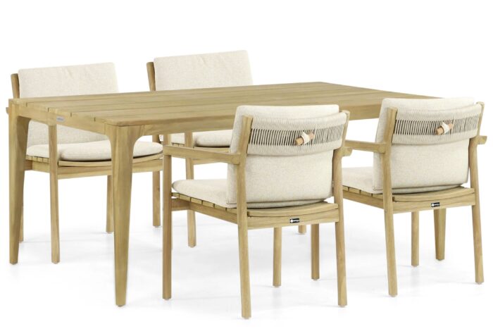 Santika Furniture Suka/Sentis 180 cm dining tuinset 5-delig – Old teak greywash