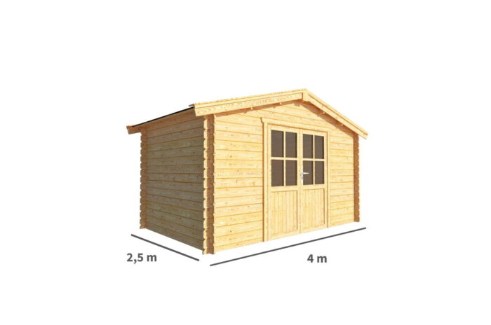 Warentuin collection Blokhut, tuinhuisje Fenna-Vesper 400 cm bij 250 cm diep zadeldak – bruin