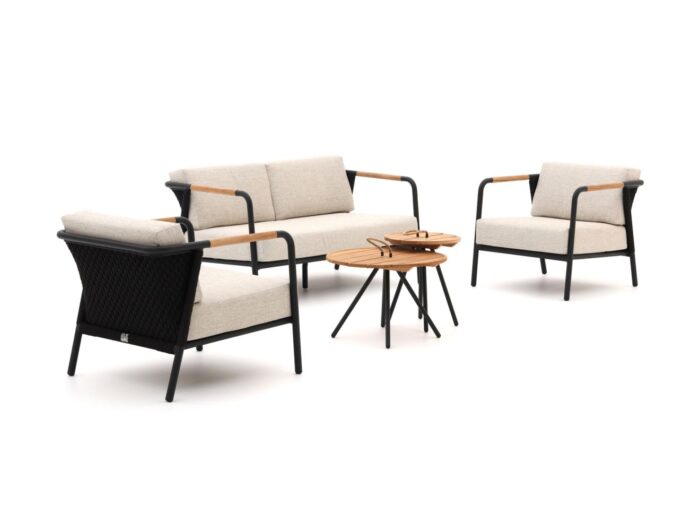 Apple Bee Elle stoel-bank loungeset 5-delig Laagste prijsgarantie! – Zwart