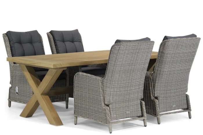Garden Collections Kingston/Oregon 200 cm dining tuinset 5-delig – Grijs-antraciet