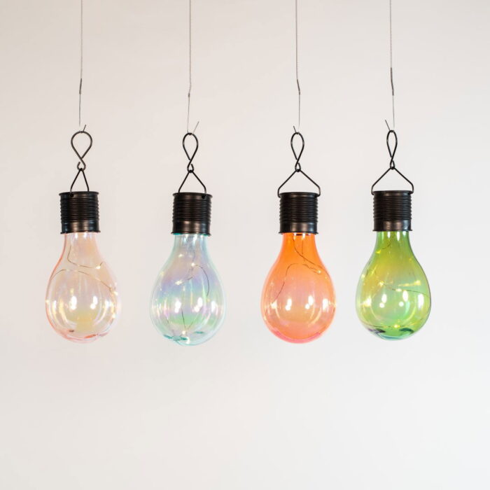 Annas collection Solar lampje blauw/groen/roze/iriserend 4led warm wit 7,5×15 cm Anna’s Collection