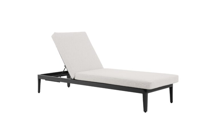 Lifestyle Garden Furniture Mateo ligbed met kussen antraciet/soft grey – Grijs-antraciet