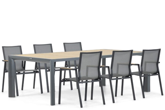 Lifestyle Garden Furniture Fiora/Borello 240 cm dining tuinset 7-delig – Grijs-antraciet