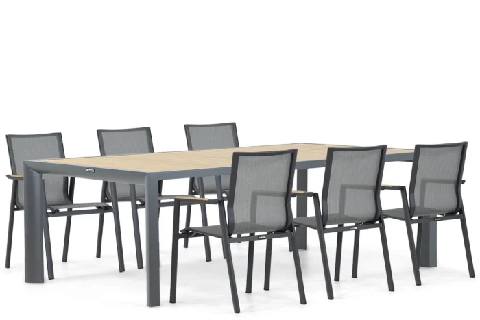 Lifestyle Garden Furniture Fiora/Borello 240 cm dining tuinset 7-delig - Grijs-antraciet