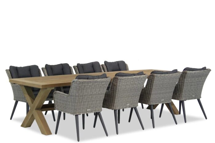 Garden Collections Boston/Oregon 300 cm dining tuinset 9-delig – Grijs-antraciet