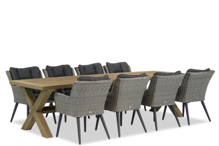 Garden Collections Boston/Oregon 300 cm dining tuinset 9-delig - Grijs-antraciet