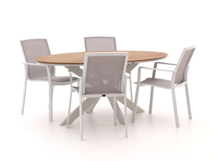 Bellagio tuinmeubelen Bellagio Dranera/Fidenza ovaal 180cm dining tuinset 5-delig stapelbaar Laagste prijsgarantie! – Grijs