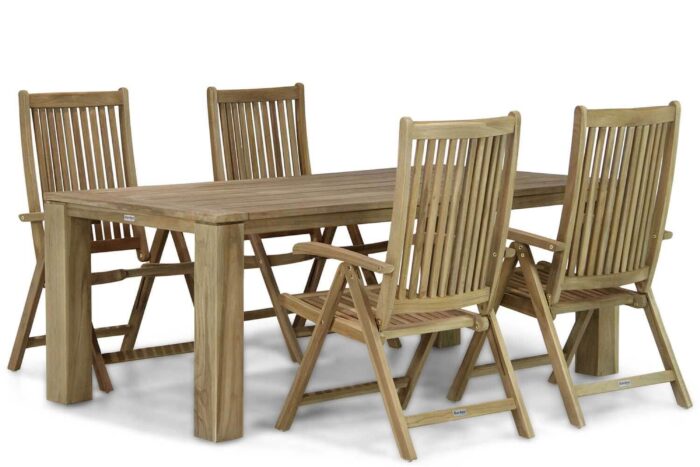 Garden Collections Canterbury/Brighton 200 cm dining tuinset 5-delig – Old teak greywash