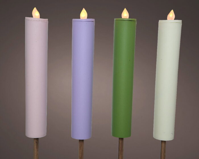 Decoris Solar kaars dia4-H90cm assorted I – multi;zwart