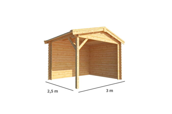 Warentuin collection Overkapping Fenna-Fatima 300 cm bij 250 cm diep zadeldak – bruin