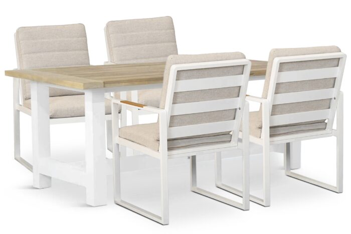 Lifestyle Garden Furniture Alessio/Los Angeles 200x100 cm dining tuinset 5-delig - Wit