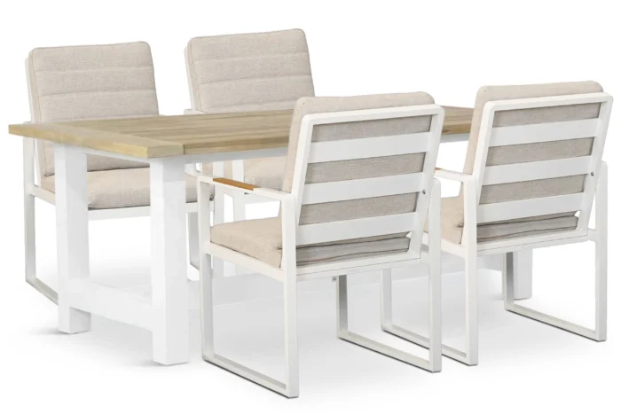 Lifestyle Garden Furniture Alessio/Los Angeles 200x100 cm dining tuinset 5-delig - Wit