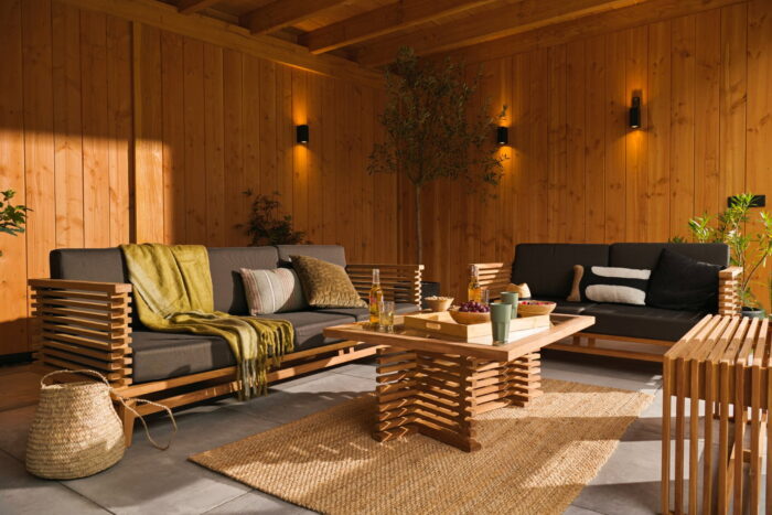 Tuindeco Riverside teak bijzetbankje 110×35 cm – hout