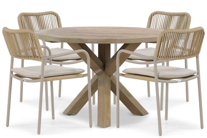 Coco Penya/Sand City 120 cm dining tuinset 5-delig – Taupe-naturel-bruin