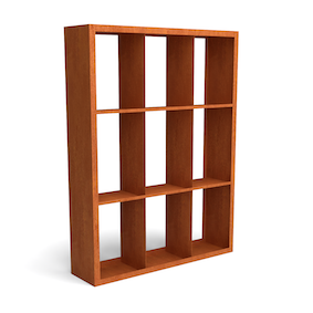 Geroba Egura cortenstaal houtopslag onderverdeling 9 vakken 1500x385x2000 mm – bruin