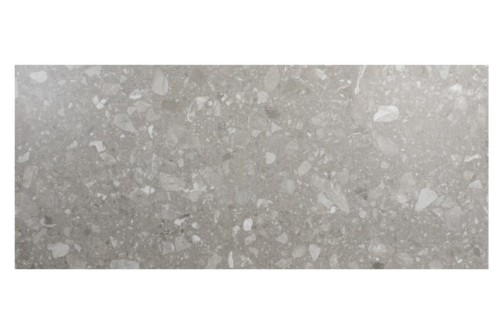 4so Goa Tafelframe Antracite Met Tafelblad Ceramic Terrazzo 220 x 95 cm – grijs