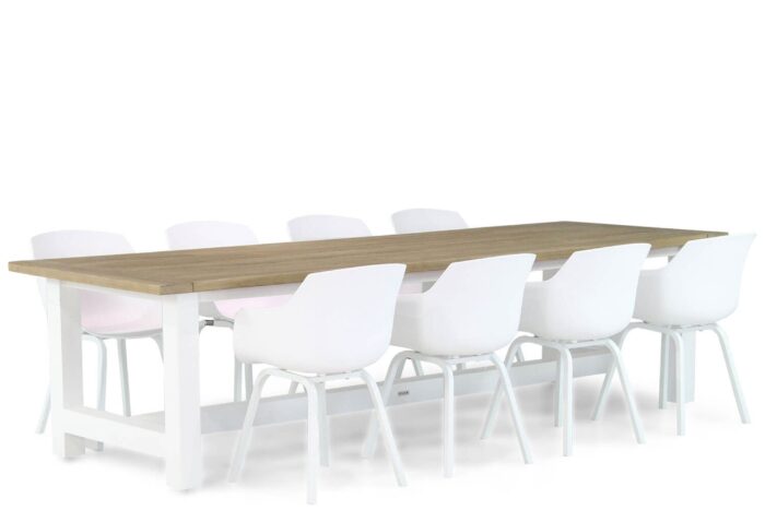 Lifestyle Garden Furniture Salina/Los Angeles 300 cm dining tuinset 9-delig – Wit