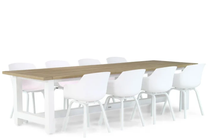 Lifestyle Garden Furniture Salina/Los Angeles 300 cm dining tuinset 9-delig - Wit