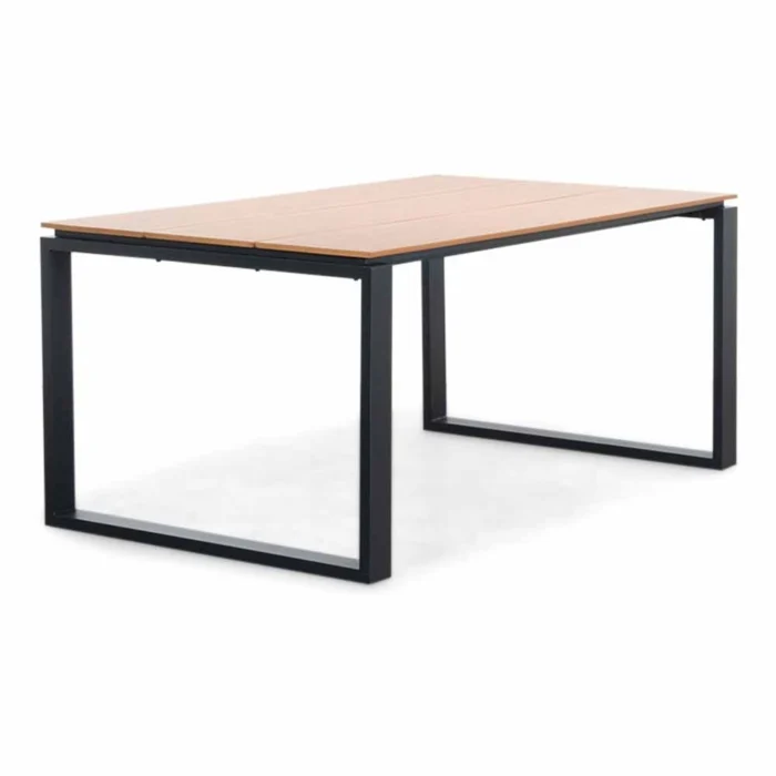 LUX outdoor living Helsinki dining tuintafel 4 personen | polywood + aluminium | Natural Wood | 160cm - Taupe - Naturel - Bruin