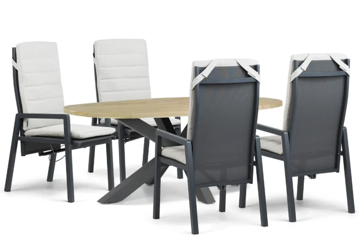 Lifestyle Garden Furniture Vivaro/Brookline 200x110 cm dining tuinset 5-delig - Grijs-antraciet