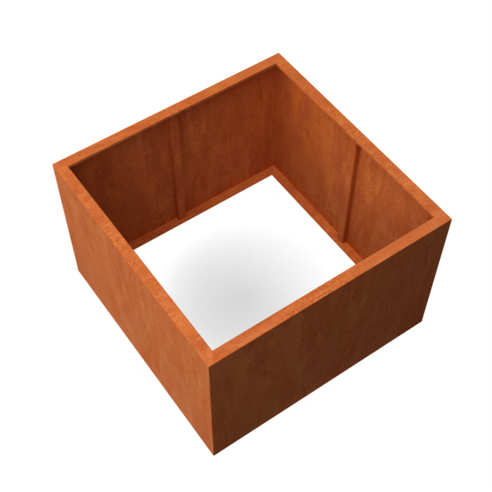 Geroba Artesa Rechthoekige plantenbak cortenstaal L120 x B120 x H80 cm zonder bodem – bruin
