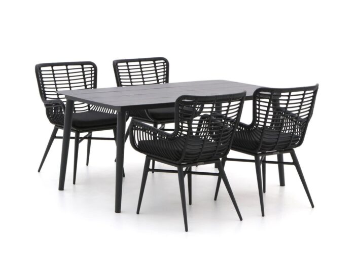 Intenso Furniture Asti/Sora 160cm dining tuinset 5-delig – Zwart