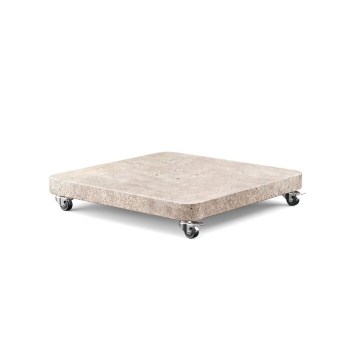 Platinum Venezia ronde hoek parasolvoet 120kg met zwenkwielen | graniet | beige