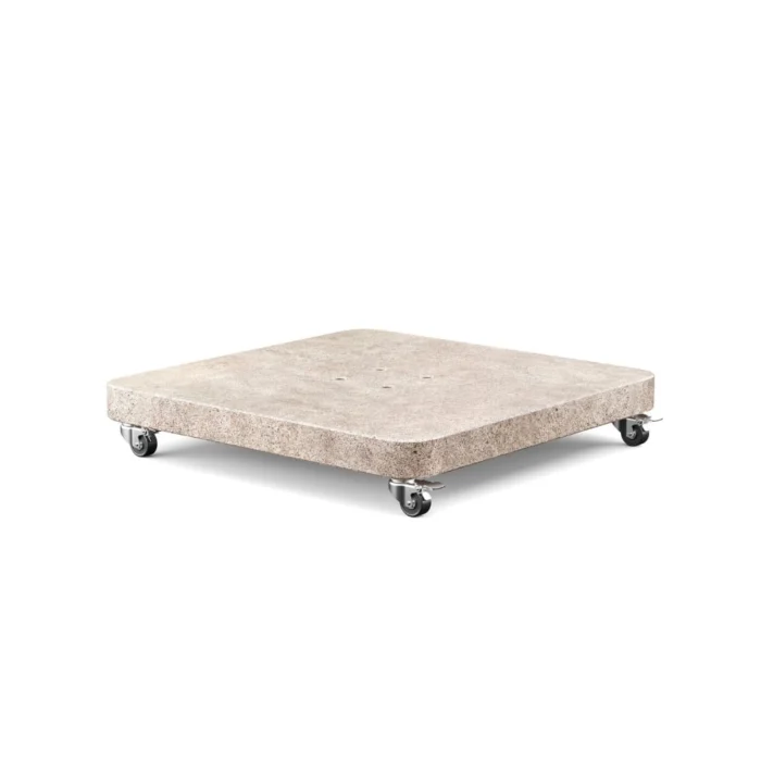 Platinum Venezia ronde hoek parasolvoet 120kg met zwenkwielen | graniet | beige