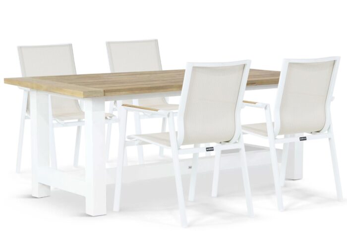 Lifestyle Garden Furniture Fiora/Los Angeles 200 cm dining tuinset 5-delig – Wit