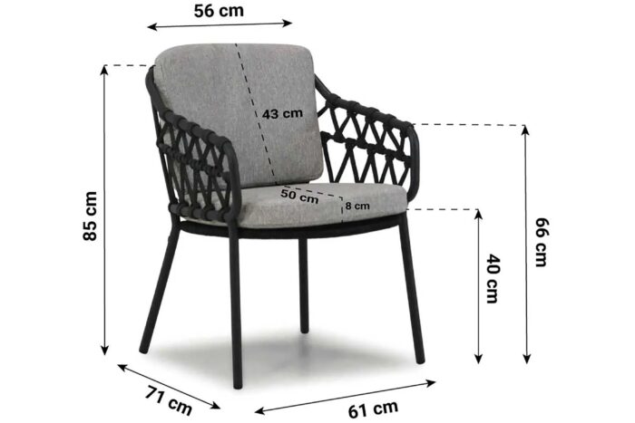 4 Seasons Outdoor Seasons Calpi dining tuinstoel antraciet – Grijs-antraciet