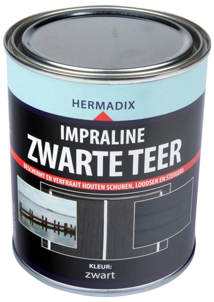 Hermadix Impraline zwarte teer 750 ml - zwart