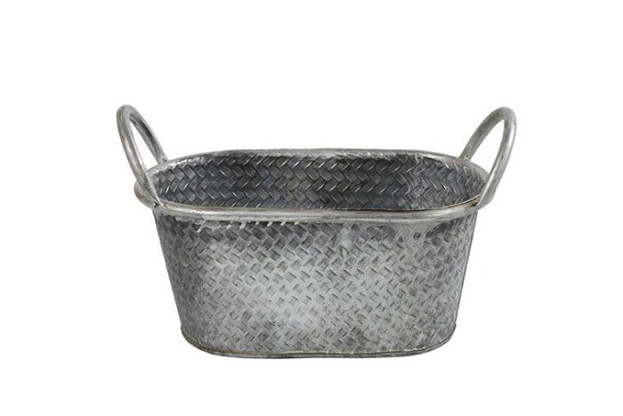 Decostar Plantenbak Ziva metaal ov 24×14.5×15 cm zink 1 stuk Countryfield