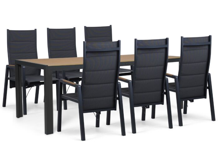 Lifestyle Garden Furniture Essence/Creta 210×90 cm dining tuinset 7-delig – Grijs-antraciet