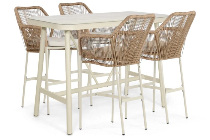 De Laan Projects Laan Marbella/Tavano 150×75 cm barset 5-delig – Taupe-naturel-bruin