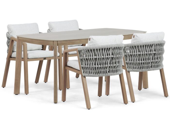 Santika Furniture Indah/Indah 160 cm dining tuinset 5-delig – Grijs-antraciet