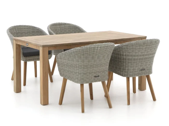 Intenso Furniture Tropea/ROUGH-S 160cm dining tuinset 5-delig - Bruin