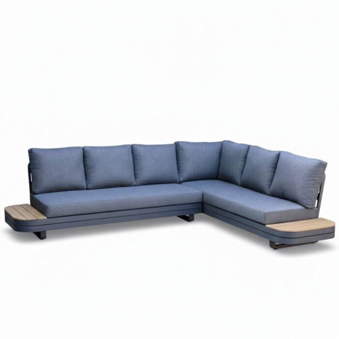 LUX outdoor living Serrento hoek loungeset rechts 6 personen | aluminium + polywood | antraciet | 2-delig 311x241cm