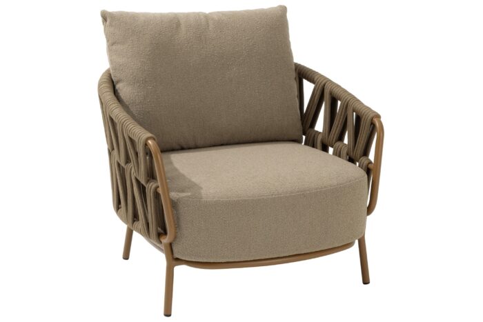 4 Seasons Outdoor Seasons Biarritz living chair amber with 2 cushions – Taupe-naturel-bruin