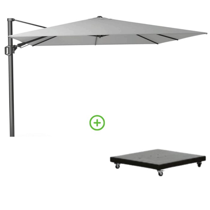 Platinum Challenger T² zweefparasol | 300x300cm met Monza parasolvoet 90kg | wit