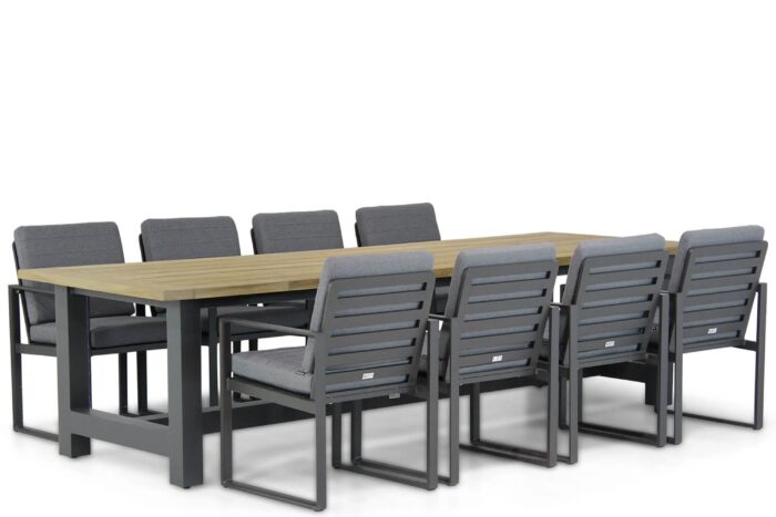 Santika Furniture Zaga/San Francisco 300 cm dining tuinset 9-delig – Grijs-antraciet